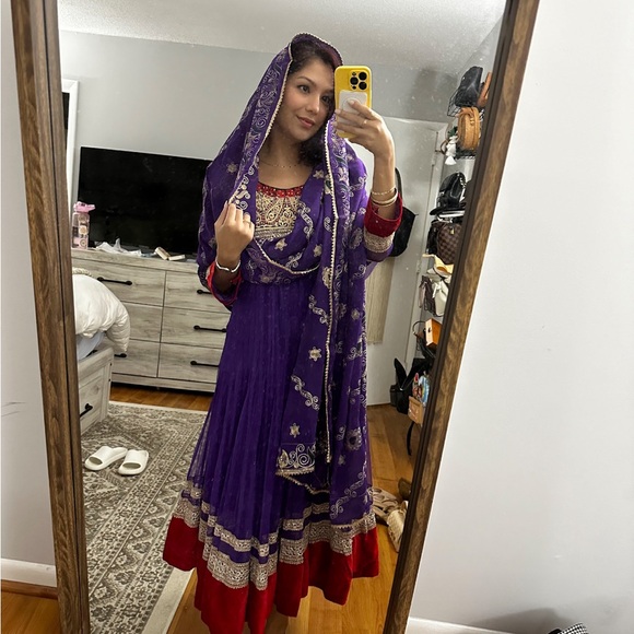 Ethnic Indian Wear Dresses & Skirts - Ethnic Indian Wear Purple and Red Maxi Dress